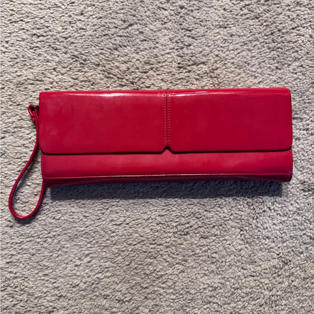 Elegant Red Patent Leather Clutch Bag